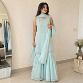 Sleeveless Kurta / 2-Piece Set / Ice Blue - RJ18