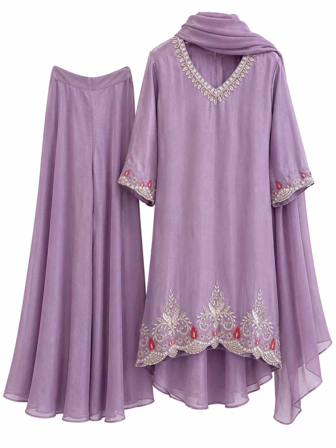 3-Piece Kurta Set  / Soft Lilac- RJ41