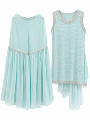 Sleeveless Kurta / 2-Piece Set / Ice Blue - RJ18