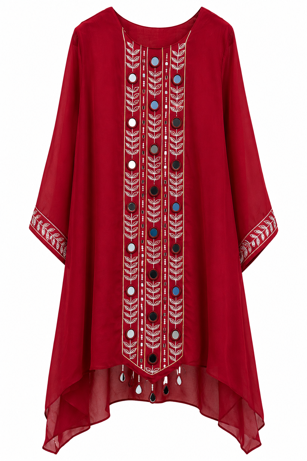 3-piece Gharara set / Rich Crimson Red- M2451