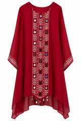 3-piece Gharara set / Rich Crimson Red- M2451