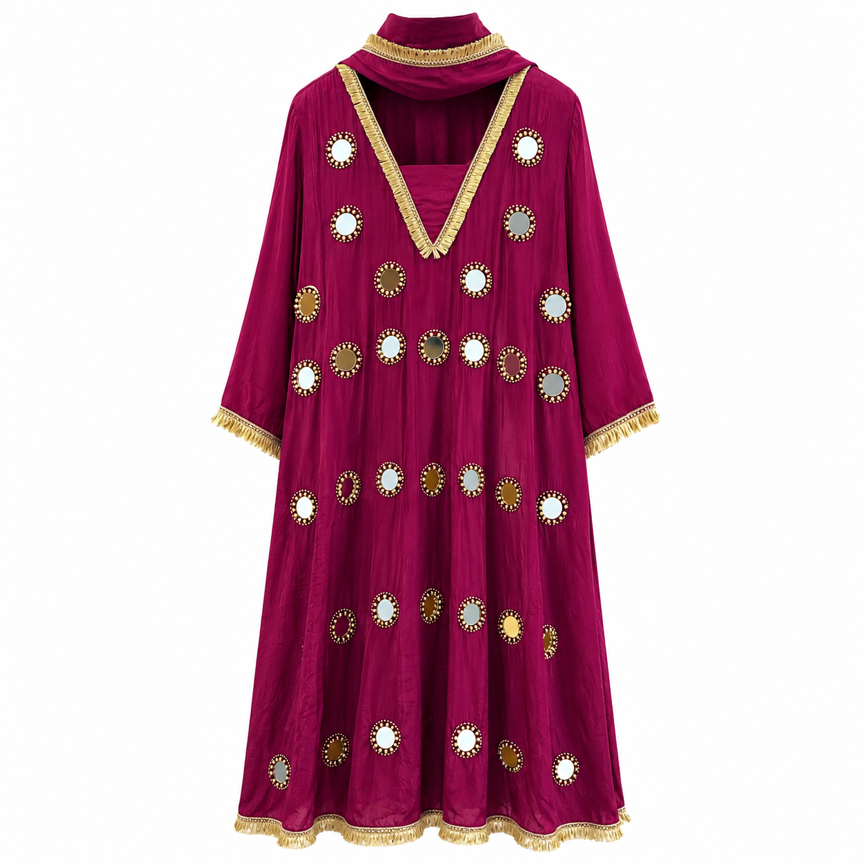 Jaal Anarkali Set - 3-Piece Anarkali Set / Vibrant maroon - M2517