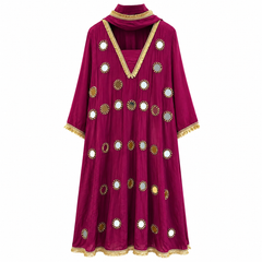 Jaal Anarkali Set - 3-Piece Anarkali Set / Vibrant maroon - M2517