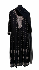 3-Piece Anarkali Set / Classic Midnight Black - F113