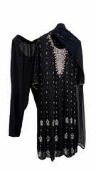 3-Piece Anarkali Set / Classic Midnight Black - F113