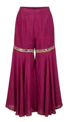3-Piece Gharara Set / Rich Berry Plum - M2509