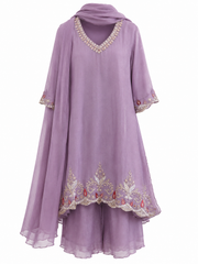 3-Piece Kurta Set  / Soft Lilac- RJ41